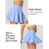 Ewedoos Womens Tennis Skirt with Shorts Underneath Pleated Tennis Skirts for Women Golf Athletic Skorts with Pockets(Light Blue)