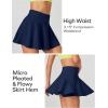 Ewedoos Womens Tennis Skirt with Shorts Underneath Pleated Tennis Skirts for Women Golf Athletic Skorts with Pockets(Navy)