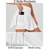 Ewedoos Womens Tennis Skirt with Shorts Underneath Pleated Tennis Skirts for Women Golf Athletic Skorts with Pockets(White)