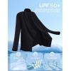 Ewedoos Women’s UPF 50+ Sun Shirts Sun Protection Clothing Lightweight Cardigans with Pockets Long Sleeve Beach Cover Up(Black)