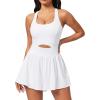 Ewedoos Womens Workout Romper for women 2025 Padded Athletic Romper One Piece for Women Gym Running summer Jumpsuit Clothes(White)