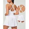 Ewedoos Womens Workout Romper for women 2025 Padded Athletic Romper One Piece for Women Gym Running summer Jumpsuit Clothes(White)