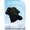 Men’s Swim Shirt Quick Dry Sun Shirts UPF50+ Rash Guard for Men Short Sleeve UV Sun Protection Beach Shirts(Black)