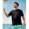 Men’s Swim Shirt Quick Dry Sun Shirts UPF50+ Rash Guard for Men Short Sleeve UV Sun Protection Beach Shirts(Black)