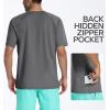 Men’s Swim Shirt Quick Dry Sun Shirts UPF50+ Rash Guard for Men Short Sleeve UV Sun Protection Beach Shirts(Dark Grey)