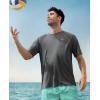 Men’s Swim Shirt Quick Dry Sun Shirts UPF50+ Rash Guard for Men Short Sleeve UV Sun Protection Beach Shirts(Dark Grey)