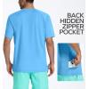 Men’s Swim Shirt Quick Dry Sun Shirts UPF50+ Rash Guard for Men Short Sleeve UV Sun Protection Beach Shirts(Sky Blue)