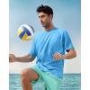 Men’s Swim Shirt Quick Dry Sun Shirts UPF50+ Rash Guard for Men Short Sleeve UV Sun Protection Beach Shirts(Sky Blue)