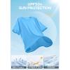 Men’s Swim Shirt Quick Dry Sun Shirts UPF50+ Rash Guard for Men Short Sleeve UV Sun Protection Beach Shirts(Sky Blue)