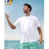 Men’s Swim Shirt Quick Dry Sun Shirts UPF50+ Rash Guard for Men Short Sleeve UV Sun Protection Beach Shirts(White)