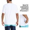 Men’s Swim Shirt Quick Dry Sun Shirts UPF50+ Rash Guard for Men Short Sleeve UV Sun Protection Beach Shirts(White)
