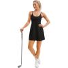 Womens Tennis Dress, Athletic Dress with Built-in Bra & Shorts Pockets Summer Dresses for Women Golf Outfits for Workout(Black)