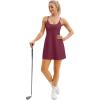 Womens Tennis Dress, Athletic Dress with Built-in Bra & Shorts Pockets Summer Dresses for Women Golf Outfits for Workout(Burgundy)