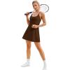 Womens Tennis Dress, Athletic Dress with Built-in Bra & Shorts Pockets Summer Dresses for Women Golf Outfits for Workout(Dark Brown)