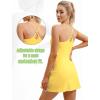 Womens Tennis Dress, Athletic Dress with Built-in Bra & Shorts Pockets Summer Dresses for Women Golf Outfits for Workout(Lemon)