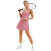 Womens Tennis Dress, Athletic Dress with Built-in Bra & Shorts Pockets Summer Dresses for Women Golf Outfits for Workout(Pink)