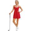 Womens Tennis Dress, Athletic Dress with Built-in Bra & Shorts Pockets Summer Dresses for Women Golf Outfits for Workout(Red)