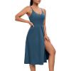 Athletic Dress with Built in Shorts & Bra Adjustable Straps Workout Dress for Tennis Golf Midi Dresses for Women(Indigo)