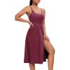 Athletic Dress with Built in Shorts & Bra Adjustable Straps Workout Dress for Tennis Golf Midi Dresses for Women(Maroon)