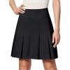 Ewedoos 20”Skort Golf Skirts for Women with Zip-Pocket Knee Length Skorts for Woman Casual Athletic Pleated Tennis Skirt(Black)