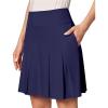 Ewedoos 20”Skort Golf Skirts for Women with Zip-Pocket Knee Length Skorts for Woman Casual Athletic Pleated Tennis Skirt(New Blue)