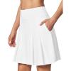 Ewedoos 20”Skort Golf Skirts for Women with Zip-Pocket Knee Length Skorts for Woman Casual Athletic Pleated Tennis Skirt(New White)