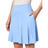 Ewedoos 20”Skort Golf Skirts for Women with Zip-Pocket Knee Length Skorts for Woman Casual Athletic Pleated Tennis Skirt(Sky Blue)