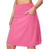 Ewedoos 20″ Knee Length Skorts Skirts for Women with Pockets Golf Tennis Skirt High Waisted Athletic Skorts Casual Summer(Pink)