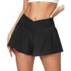 Ewedoos Athletic Shorts for Women Flowy Running Shorts for Women High Waisted Butterfly Preppy Clothes Skorts for Woman(Black)