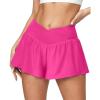 Ewedoos Athletic Shorts for Women Flowy Running Shorts for Women High Waisted Butterfly Preppy Clothes Skorts for Woman(Hot Pink)