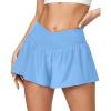 Ewedoos Athletic Shorts for Women Flowy Running Shorts for Women High Waisted Butterfly Preppy Clothes Skorts for Woman(Light Blue)