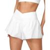Ewedoos Athletic Shorts for Women Flowy Running Shorts for Women High Waisted Butterfly Preppy Clothes Skorts for Woman(White)