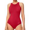 Ewedoos Athletic Swimsuit for Women Adjustable Strap One Piece Swimsuit Racerback Bathing Suit for Women Tummy Control Red