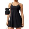 Ewedoos Athletic Tennis Dress for Women with Shorts Underneath Easy Peezy U Neck Adjustable Straps Active Workout Dress(Black-easy Peezy)