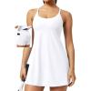 Ewedoos Athletic Tennis Dress for Women with Shorts Underneath Easy Peezy U Neck Adjustable Straps Active Workout Dress(White-easy Peezy)