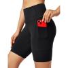 Ewedoos Biker Shorts Women Tummy Control Workout Shorts with 3 Pockets High Waisted Compression Gym Running Yoga Shorts Women(Black)