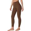 Ewedoos Compression Leggings for Women Tummy Control Workout Leggings Buttery Soft Leggings High Waisted Yoga Pants(Brown)