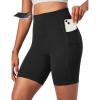 Ewedoos Compression Shorts for Women Spandex Biker Shorts Women Tummy Control with Pockets 6″ No Front Seam Yoga Gym Workout(Black)