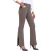 Ewedoos Dress Pants Women Stretchy Work Pants for Women with Pockets Dress Pants Tummy Control Office Casual 31″/ 29″(Coffee)