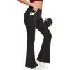 Ewedoos Flare Bell Bottom Jeans for Women Jeggings Tummy Control High Waisted Stretchy Crossover Pull On Jeans(Black)