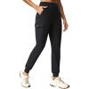 Ewedoos Fleece Lined Joggers Women Water Resistant Thermal Sweatpants High Waisted Hiking Cargo Pants with Pockets(Black)