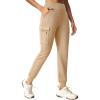 Ewedoos Fleece Lined Joggers Women Water Resistant Thermal Sweatpants High Waisted Hiking Cargo Pants with Pockets(Khaki)
