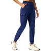 Ewedoos Fleece Lined Joggers Women Water Resistant Thermal Sweatpants High Waisted Hiking Cargo Pants with Pockets(Navy)