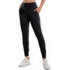 Ewedoos Fleece Lined Pants Women – Fleece Lined Sweatpants Women with Pockets High Waisted Thermal Joggers Winter Pants(Black – Water Resistant)