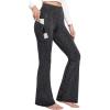 Ewedoos Fleece Lined Yoga Pants with Pockets Water Resistant Hiking Pants Women High Waist Flare Leggings Winter Warm Pants(Charcoal)