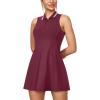 Ewedoos Golf Dresses for Women Athletic Dress with Shorts Underneath and Bra 3 Pockets Tennis Dresses for Workout Active(Burgundy Red Maroon)