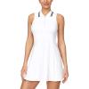 Ewedoos Golf Dresses for Women Athletic Dress with Shorts Underneath and Bra 3 Pockets Tennis Dresses for Workout Active(White)