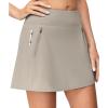 imageEwedoos Golf Skirts for Women High Waist Tennis Skirt Athletic Skort for Woman with Zipper PocketsKhaki