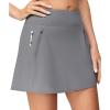 Ewedoos Golf Skirts for Women High Waist Tennis Skirt Athletic Skort for Woman with Zipper Pockets(Light Grey)