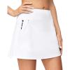 Ewedoos Golf Skirts for Women High Waist Tennis Skirt Athletic Skort for Woman with Zipper Pockets(White)